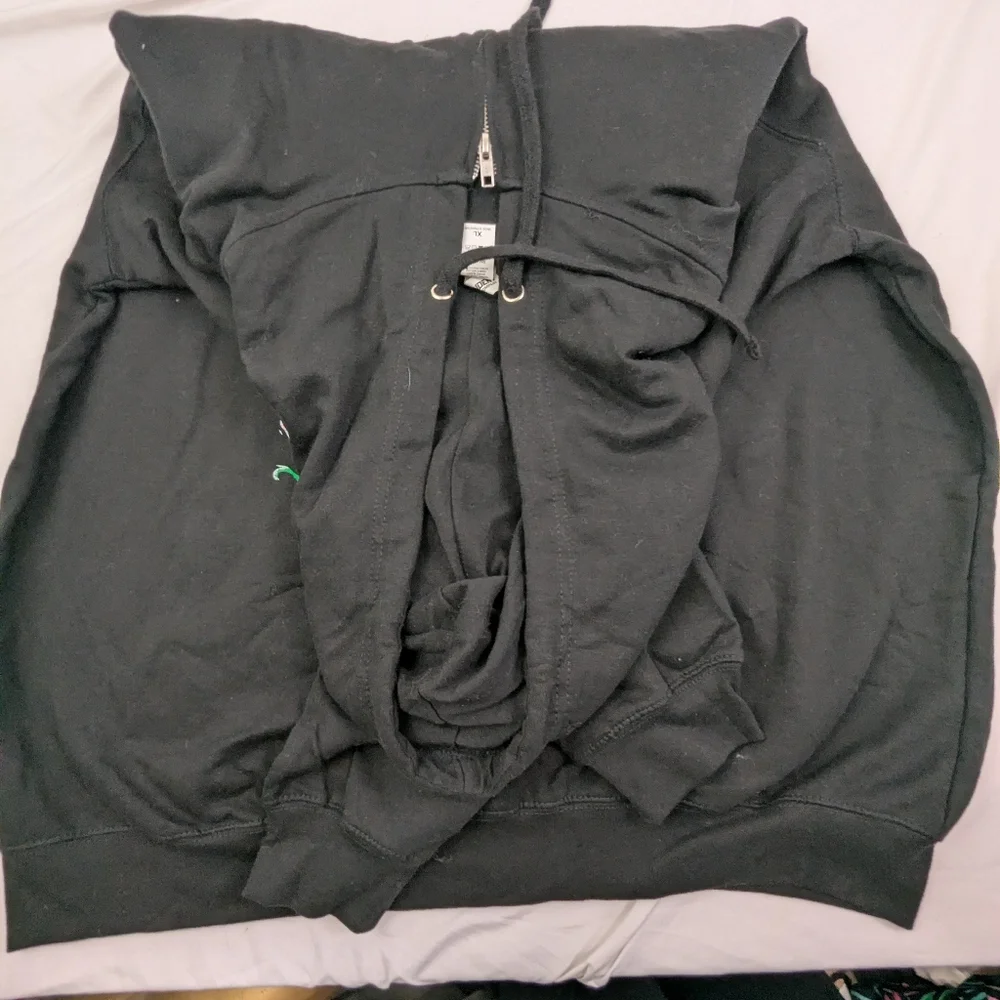 Babymetal Band Merch Skull Graphic Front Zip Black Hoodie XL